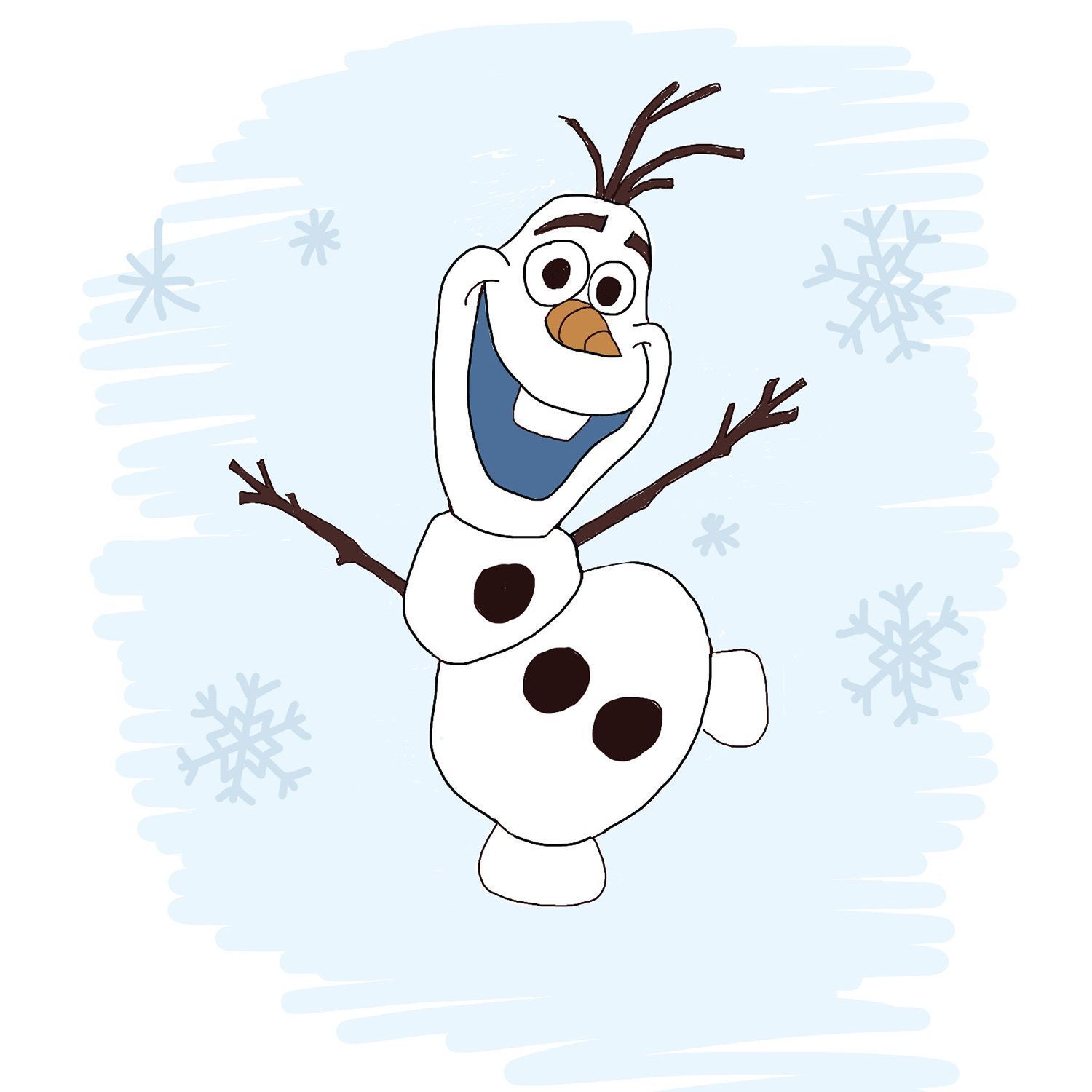 Cómo dibujar a Olaf